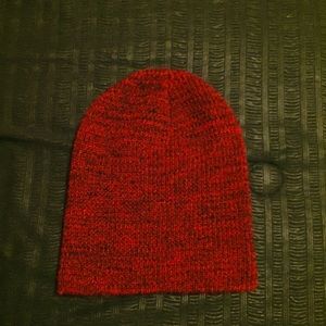 Red and black beanie